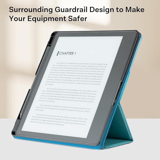 CoBak Case for Tablet Reader - All New PU Leather Cover with Auto Sleep Wake Feature for Tablet Reader 10.2" 2022 & 2024 Released with Pen Holder (not Compatible with Remarkable),Mint Green