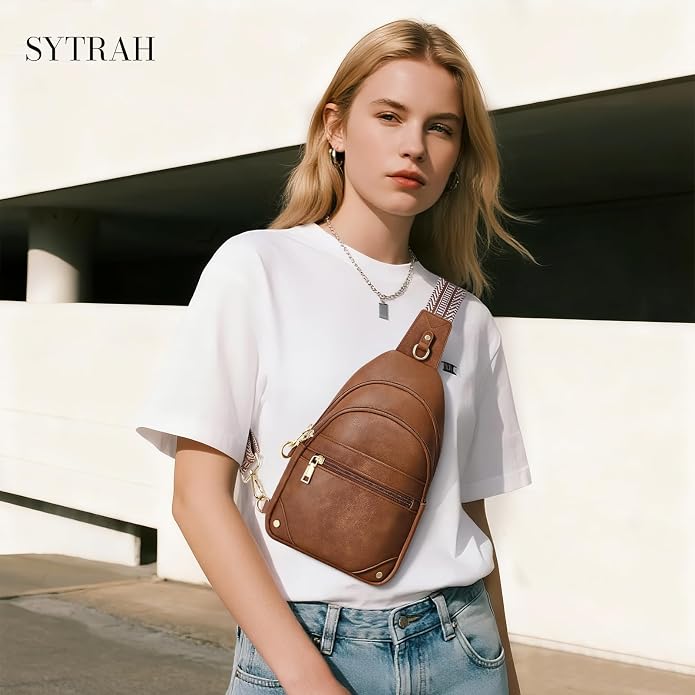 SYTRAH Anti Theft Crossbody Bags for Women, RFID Sling Bag Travel Purse, RFID Cross Body Purses Chest Bag for Travel