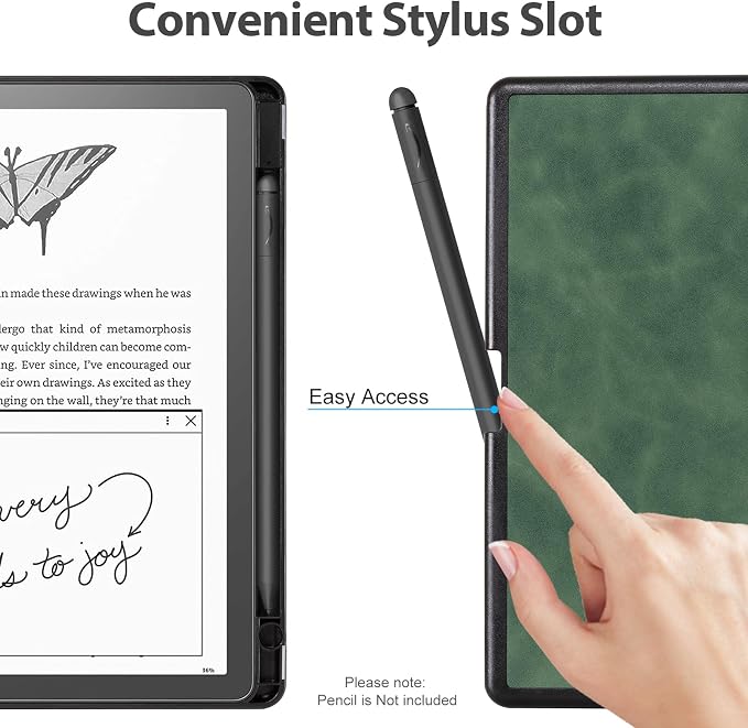 CoBak Case for Kindle Scribe - All New PU Leather Cover with Auto Sleep Wake Feature for Kindle Scribe 10.2" 2022 & 2024 Released with Pen Holder
