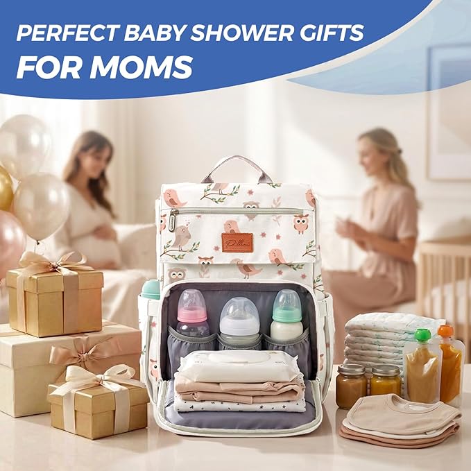 PILLANI Baby Diaper Bag Backpack - Large Bag for Boys & Girls, Waterproof Diaper Backpack - Travel Diaper Bags w/Changing Pad, Baby Registry Search & Shower Gifts - Essentials Must Haves Newborn Stuff