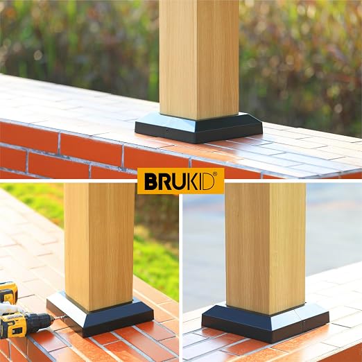 Post Base Cover, Split Type Skirt for Indoor/Outdoor Iron Deck Railing Decorative Covers (1, Post-5.5" Base-8.8")