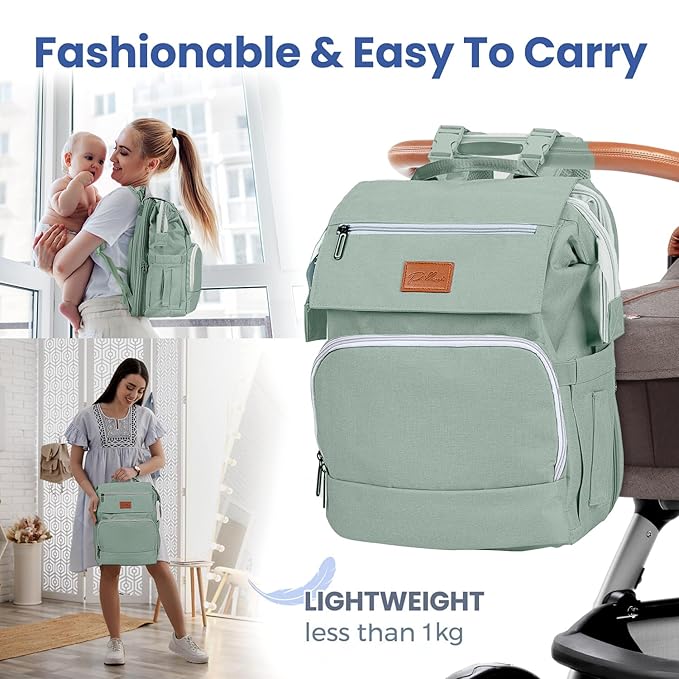 PILLANI Baby Diaper Bag Backpack - Baby Bag for Boys & Girls, Large Waterproof Diaper Backpack - Toddler Diaper Bag with Changing Pad, Boy Baby Shower Gifts for Mom - Newborn Stuff, Baby Essentials