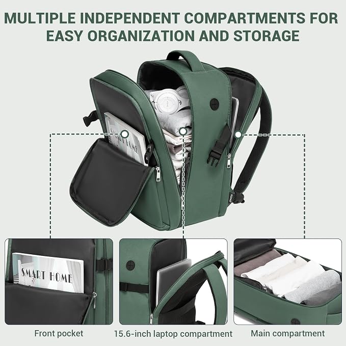 Kono Airline Approved Suitcase Set 3 Piece Luggage Set Lightweight Carry On Travel Luggage, TSA Lock Spinner Wheels Hardshell (Green/Brown, (BP/20))