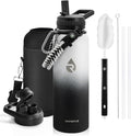 RAYMYLO Insulated Water Bottle 40 oz, Triple Wall Vacuum Stainless Steel (Cold for 36Hrs, Hot for 18Hrs), Leak Proof & Non-BPA, Modern Water Flask Jug with Paracord Handle & Straw Spout Lids