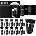 80 Sets 160 Pcs Church Gift for Men Bulk Black Hand Cream and Lip Balm Religious Bible Verse Cedar Scent Lip Moisturizer Christian Appreciation Gift for Coworker Church Party Favor