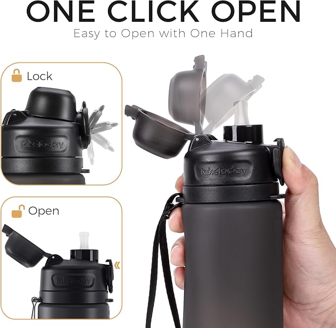 TakeToday Newly Upgraded Collapsible Water Bottles 32oz and 20oz, Foldable Platinum Silicone Travel Water Bottle with Straw & Carry Strap, Leak-Resistant Screw Lid, Wide Mouth, BPA-Free for Hiking, Ca