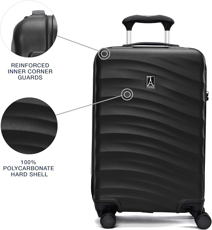 Travelpro Maxlite Air V2 Hardside Expandable Carry on Luggage, 8 Spinner Wheels, Lightweight Hard Shell Suitcase, TSA lock, Black, Carry On 20-Inch