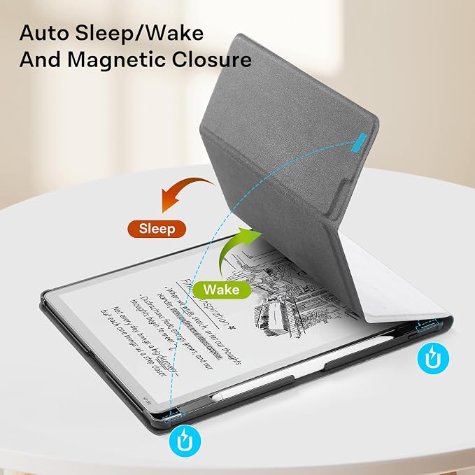 CoBak Case for 11" Kindle Scribe 3rd Generation 2025, Kindle Scribe Colorsoft with Two Viewing Angles - All New PU Leather Cover with Auto Sleep Wake, Pen Holder. Sketch Sunflower