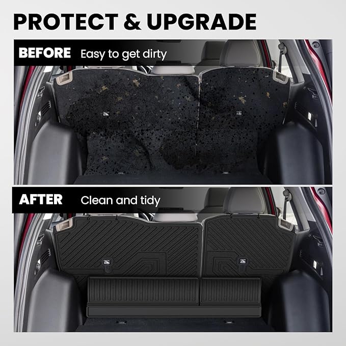 LASFIT Full Set Floor Mats for Honda CR-V 2026 2025 2024 2023 Gasoline (NOT for Hybrid), All Weather TPE Custom Fit Floor Liners 1st & 2nd Row & Seat Back Mat & Cargo Mat (Lower Position)