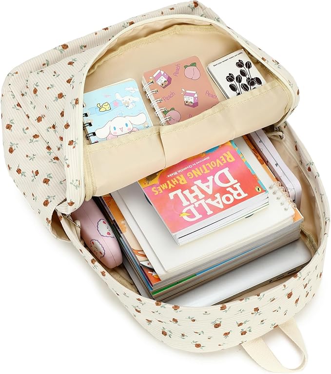 Bluboon School Backpack for Teen Girls Bookbags Elementary High School Corduroy Laptop Bags Women Travel Daypacks