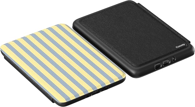 Casely Kindle Case | Coastline Stripes | Blue & Yellow | 7” Kindle Colorsoft and 7” Kindle Paperwhite (12th Gen)
