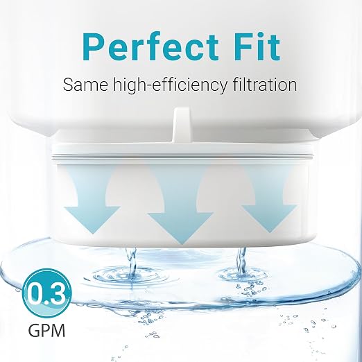 AQUA CREST PF-01A Water Filter Replacement for Waterdrop® Pitchers, Waterdrop® PF-01A Filter, Reduces Lead, PFAS, PFOA/PFOS, Chlorine, Last Up to 3 Months or 200 Gallons, 4 Pack