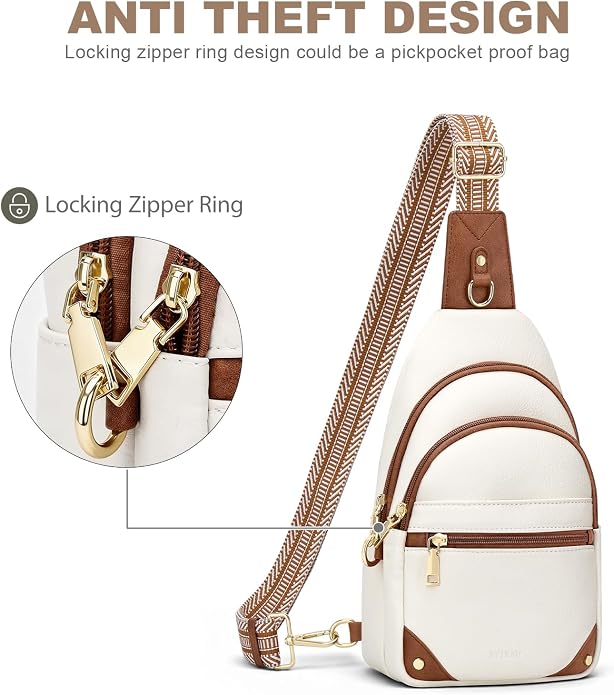 SYTRAH Anti Theft Crossbody Bags for Women, RFID Sling Bag Travel Purse, RFID Cross Body Purses Chest Bag for Travel