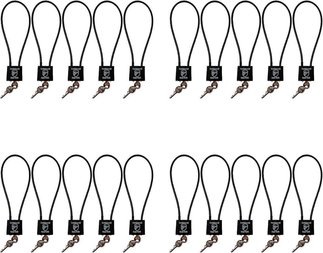 Cable Gun Locks with Keys Hunting Sports- Keyed Alike 15" Cable Gun Safe Lock CA DOJ Approved for Pistols, Handguns, Rifles, and Shotguns, Home, Storage Firearm Locking and Safety