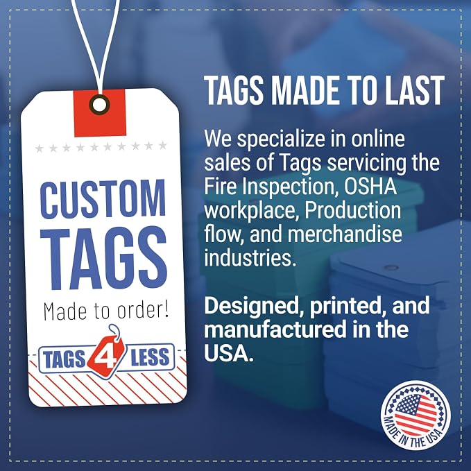 Tags 4 Less 15 Mil Waterproof Plastic Tags, Pack of 100 – 2” x 4” Heavy Duty Plastic Tags for Labeling, Outdoor Tagging, Equipment Labeling, Luggage, Valves & More (Orange)