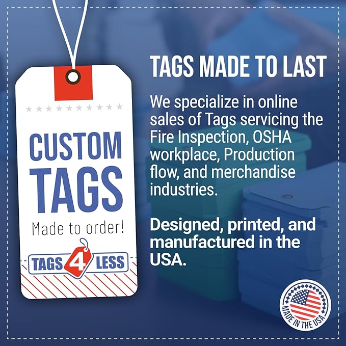 Tags 4 Less 15 Mil Waterproof Plastic Tags, Pack of 100 – 4” x 8” Heavy Duty Plastic Tags for Labeling, Outdoor Tagging, Equipment Labeling, Luggage, Valves & More (Fluorescent Orange/Red)