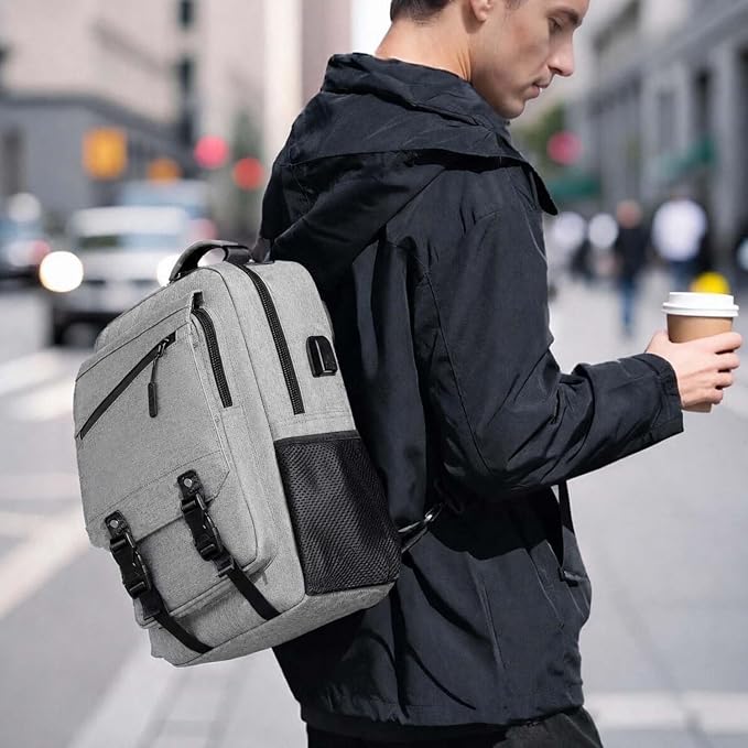 Leaper Anti-Theft Crossbody Sling Bag：one-handed quick-open lock in 3 seconds & hidden zippered pockets for Travel, Work & Daily Commute, Gray