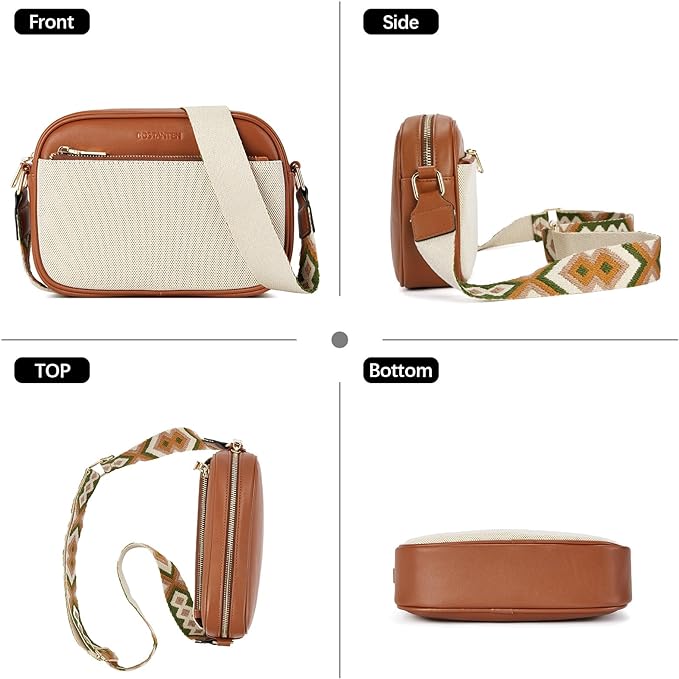 BOSTANTEN Quilted Crossbody Bags for Women Vegan Leather Purses Shoulder Handbags with Wide Strap