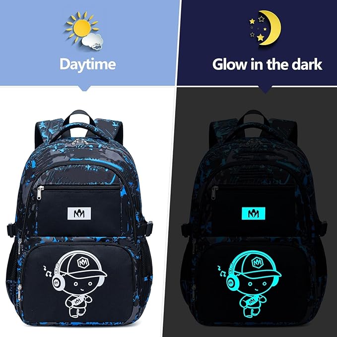 Bluboon Kids Backpack Boys Camo Bookbag Teens Elementary School Bag Daypack Travel Back Pack Middle school (Camo-princekin)