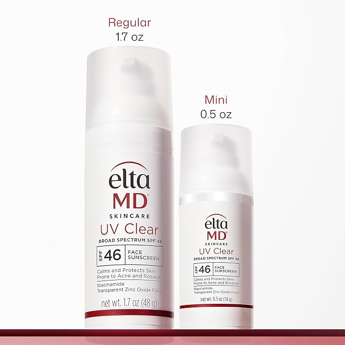 EltaMD UV Clear Face Sunscreen SPF 46, Oil Free Sunscreen with Zinc Oxide, Dermatologist Recommended, 0.5 oz