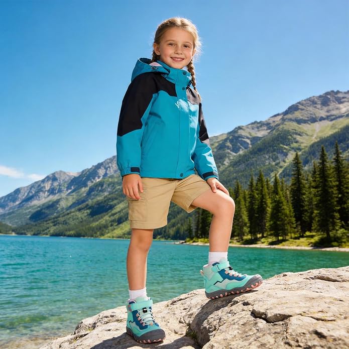 Mishansha Kids Water Resistant Hiking Boots, Boys Girls Anti Collision Anti-Skid Athletic Outdoor Adventure Trekking Shoes