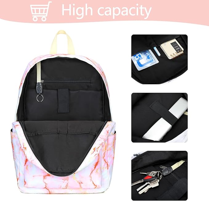 LEDAOU Backpack for Girls School Bag Kids Bookbag Teen Backpack Set Daypack with Lunch Bag and Pencil Case | Kids, Bookbag, Daypack, with Lunch Bag, and Pencil Case