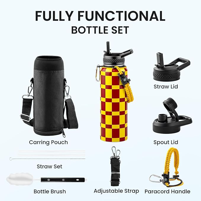 RAYMYLO 2026 Soccer Biggest Event Edition Insulated Water Bottle 40 oz, Nation Flag Design, Best Souvenir & Gift for World Soccer Lover, Vacuum Stainless Steel (Cold for 36Hrs), Leak Proof & Non-BPA