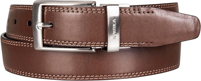 Nautica Men's Reversible Leather Belt | 2-in-1 | Classic | Everyday | Business | Work | Dress | Casual | Metal Buckle