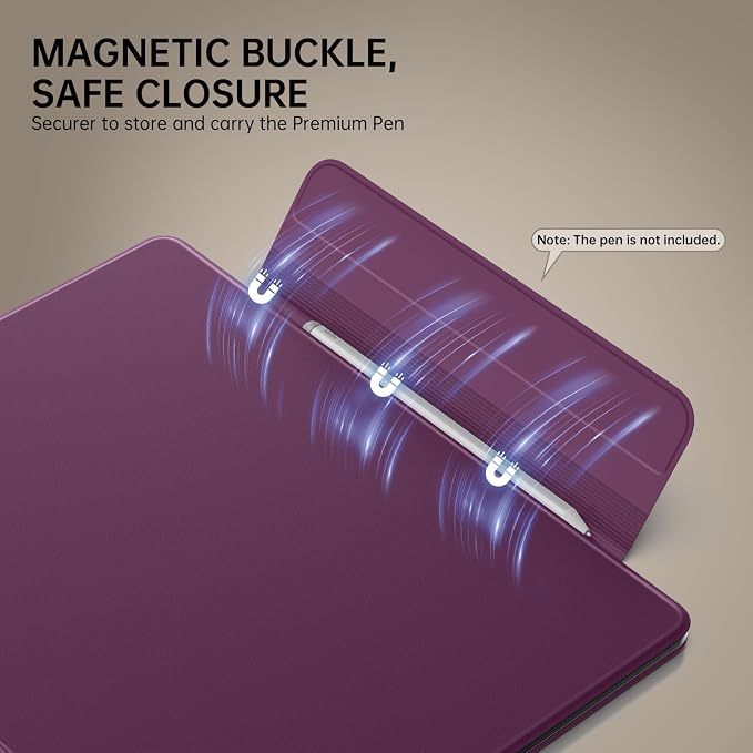 MoKo Magnetic Case for All-New 11" Kindle Scribe 2025(3rd Generation) & Kindle Scribe Colorsoft 2025(1st Generation) - Slim Folio Premium PU Leather Cover with Pen Clasp & Auto Sleep Wake, Dark Purple