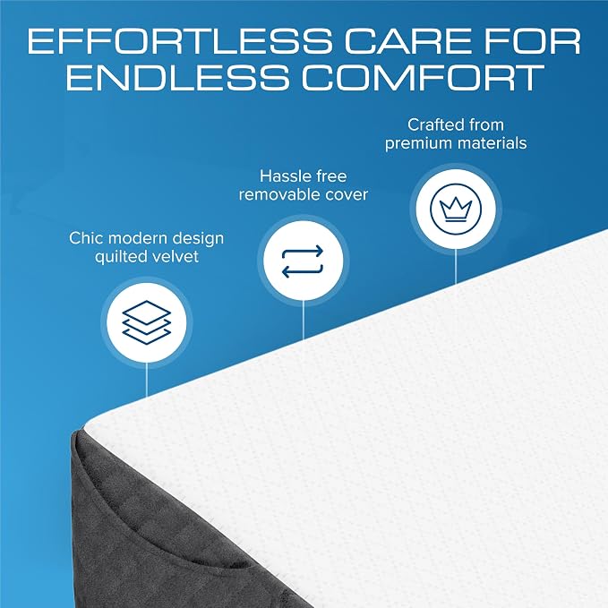 Kolbs Bed Wedge Pillow for Sleep Apnea, FSA Eligible Acid Reflux, and Back Pain Relief, with Chic Jacquard Cover - Headboard Wedges for Sleeping (Queen Headboard Wedge Pillow - 60")