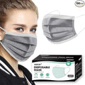 100PCS Grey 3 ply Disposable Face Masks,Protection Face Masks For Home,School,Office and Outdoors