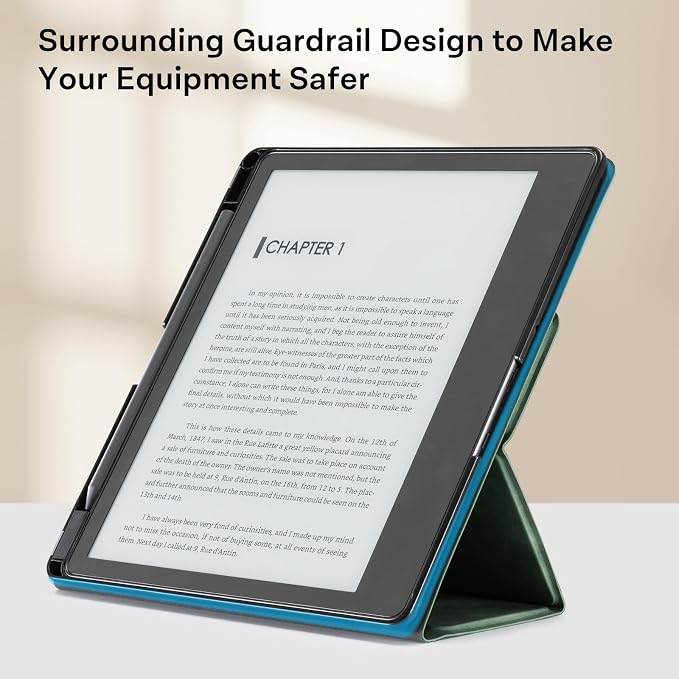 CoBak Case for E-Reader - All New PU Leather Cover with Auto Sleep Wake Feature for Tablet Reader 10.2" 2022 & 2024 Released with Pen Holder (not Compatible with Remarkable)