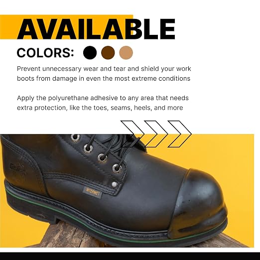 Boot Toe Protector V2 Adhesive, Extra Strong Shoe Glue Toe Protectors for Shoes & Work Boots - Waterproof, Shoe Repair Kit (Black)
