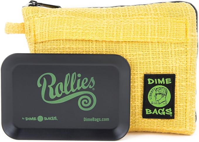 Dime Bags All-in-One Padded Pouch with Accessory Tray & Smell/Spill Proof Pocket, Protective Case for Glass Storage & Travel