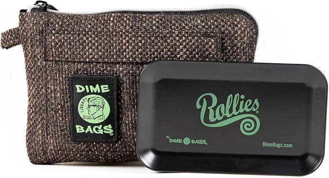 Dime Bags All-in-One Padded Pouch with Accessory Tray & Smell/Spill Proof Pocket, Protective Case for Glass Storage & Travel