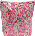 Jacaranda Living Large Cosmetic Bag – Water-Resistant Makeup & Toiletry Bag with PVC-Lined Interior, Travel Beauty Organizer, Strawberry Vine