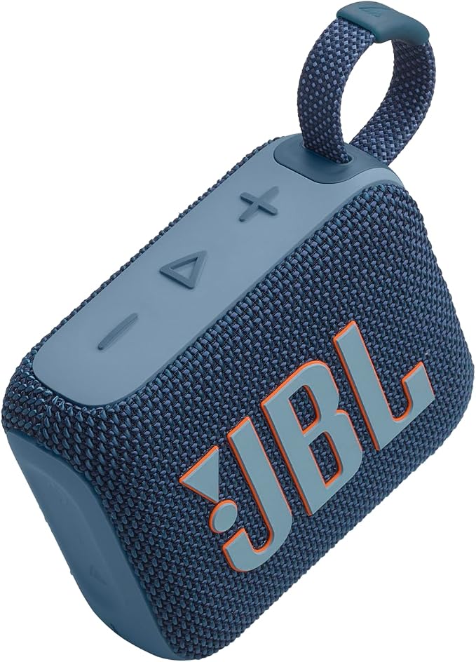 JBL Go 4 - Ultra-Portable, Waterproof and Dustproof Bluetooth Speaker, Big JBL Pro Sound with Punchy bass, 7-Hour Built-in Battery, Made in Part with Recycled Materials (Blue)