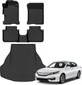 Auxko All Weather Floor Mats Cargo Mat for Honda Accord Sedan 2013 2014 2015 2016 2017 TPE Liners All Season Accessories Guard Odorless Anti-Slip Floor Liners Trunk Tray