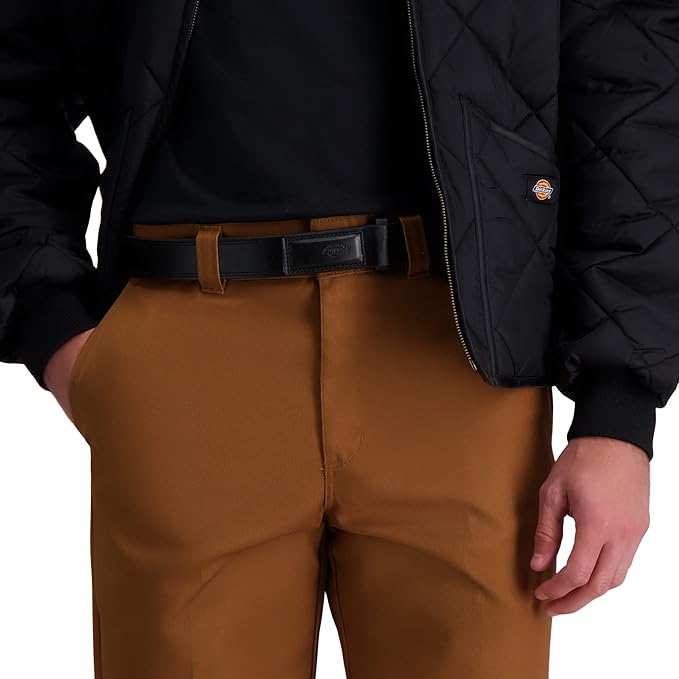 Dickies Men's Dickies Unisex Leather Mechanic No-Scratch Work Belt - Buckleless, Snap-On Belt