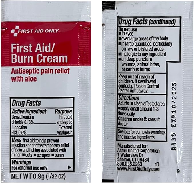 First Aid Only 9302-25M 25-Person Contractor's First Aid Kit for Home Renovation, Job Sites, and Construction Vehicles, 178 Pieces, Pack of 12