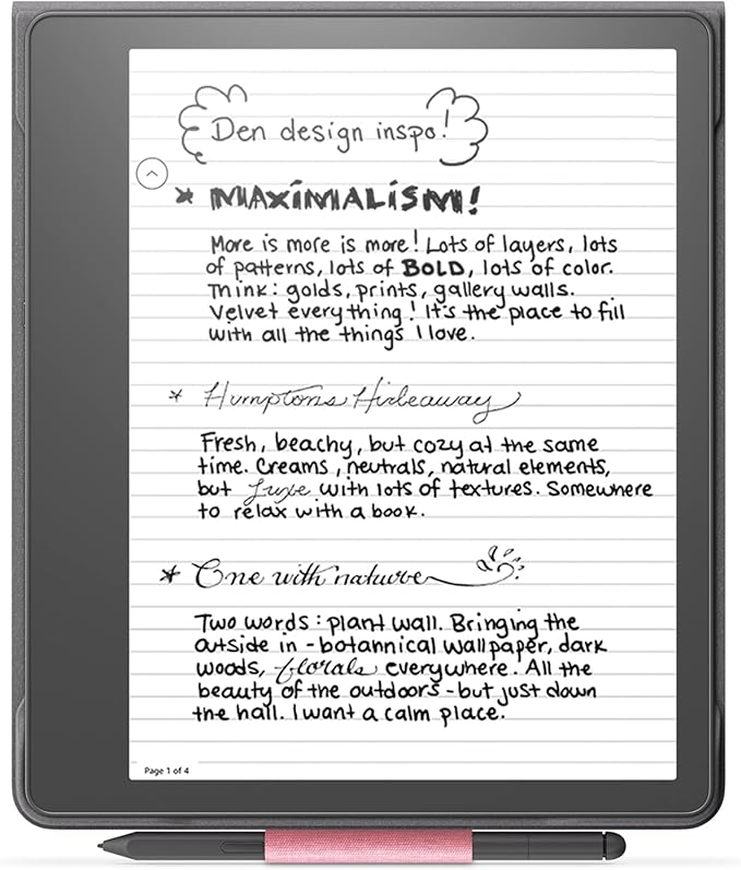 Amazon Kindle Scribe Fabric Folio Cover with Magnetic Attach, Sleek Protective Case - Rose