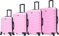 InUSA ENDURANCE Luggage with Spinner Wheels | Durable Lightweight Hardshell Suitcase, Travel Sets with Handle and Trolley | (20in, 24in, 28in, 32in) 4 Pieces Luggage Set | Pink