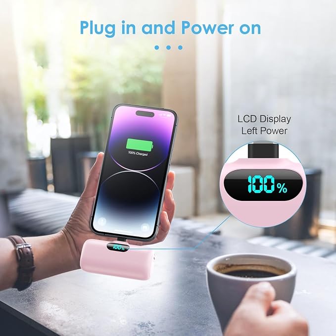 [2-Pack]Small Portable Charger for iPhone 5000mAh, PD Fast Charging Power Bank,Mini Battery Pack Portable Phone Charger Travel Essentials for iPhone 14/14 Pro Max/13/13 Pro/12 Pro/11/XS/XR/X/8/7/6/SE