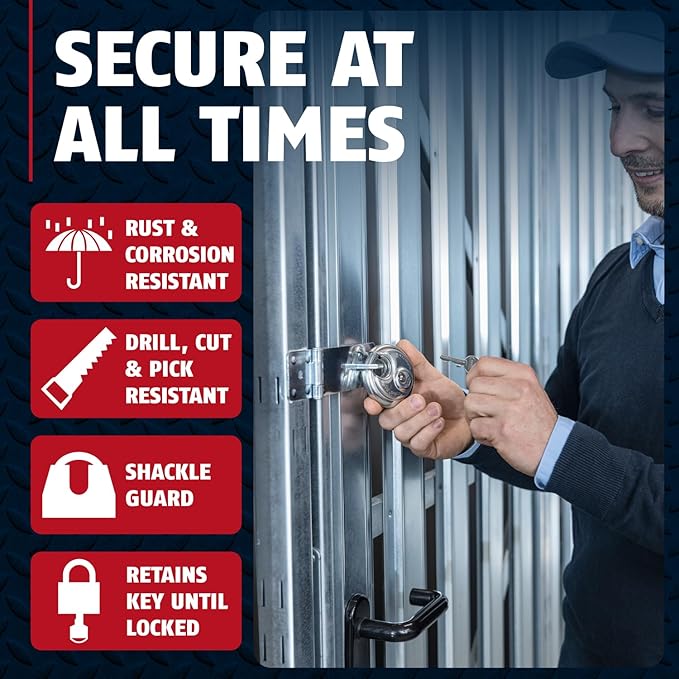 ABUS - Diskus 20/70 Padlock with Key (2.75") 70mm - Heavy Duty Stainless Steel - Cut, Rust & Drill Resistant - Storage & Outdoor - Pad Lock with 2 Keys (Keyed Different) - Commercial & Home Security