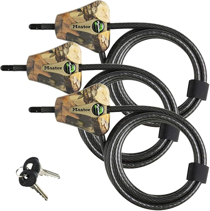 Master Lock - Keyed Alike Python Adjustable Camouflage Cable Locks w/6 Keys, 8418KA CAMO 3-Pack