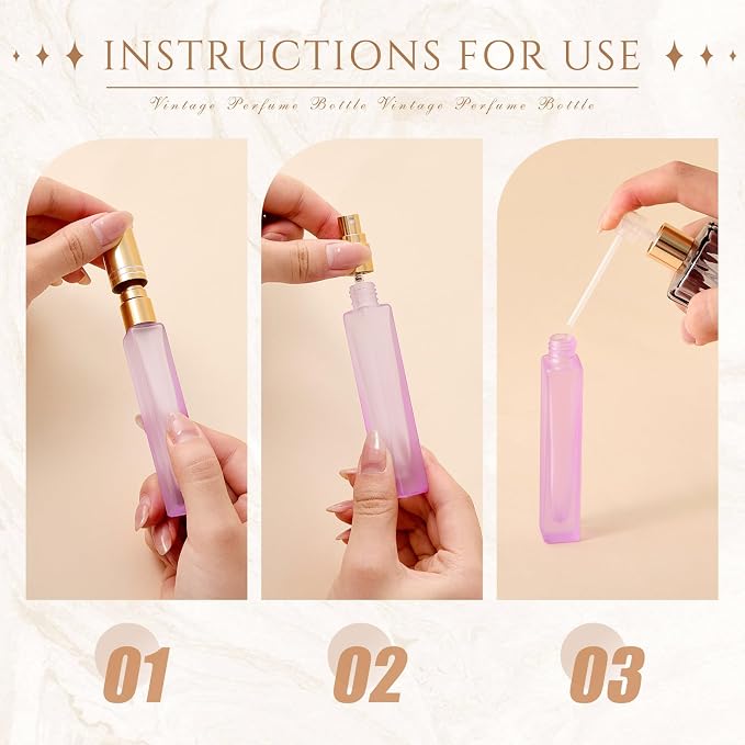 Domensi 20 Pcs 10/15/20/30 ml Perfume Travel Refillable Glass Bottles Spray Bottle Perfume Atomizer for Cologne Dispenser Leak-proof Fragrance Bottles Atomizer Pump Kit (10 ml,Folral Color)