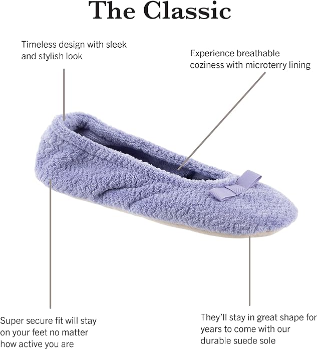 Isotoner Women's Chevron Non-Slip Ballerina Slipper