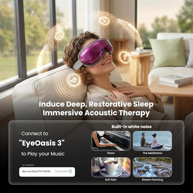 BOB AND BRAD Eye Massager with Heat and Cooling, FSA Eligible HSA Eligible, EyeOasis 3 Eye Massager for Migraine, Heated Eye Mask for Dry Eye Relief Sleep Improve, Birthday Gift for Women Mom Wife