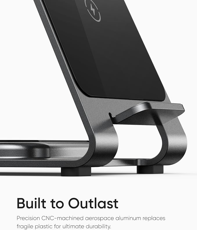 Intoval Aluminum 3 in 1 Wireless Charging Station for iPhone 17 16 15 14 13 12 11 Pro Max XR, Wireless Charger for Apple Watch 11 10 9 8 7 Ultra SE 3 2, Phone Charger for AirPods 4 Pro 2 3 (Pink)