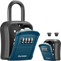 Puroma Key Lock Box, Portable Combination Lockbox Wall-Mounted Key Storage Box for House Keys, Resettable Code Safe Security Lock Box for Home Office Apartment Spare Key Storage (1 Pack, Peacock Blue)